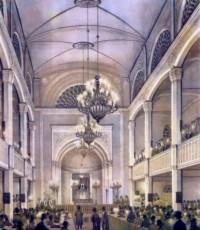 Innenansicht des Tempels am Abend seiner Einweihung am 5. September 1844, Quelle: Institut der Geschichte der deutschen Juden