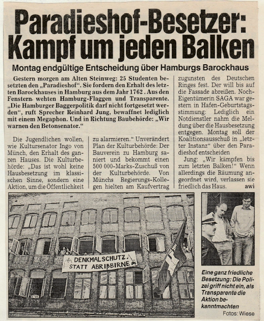 Ausschnitt Artikel MOPO, 06.05.1989; Foto: MOPO